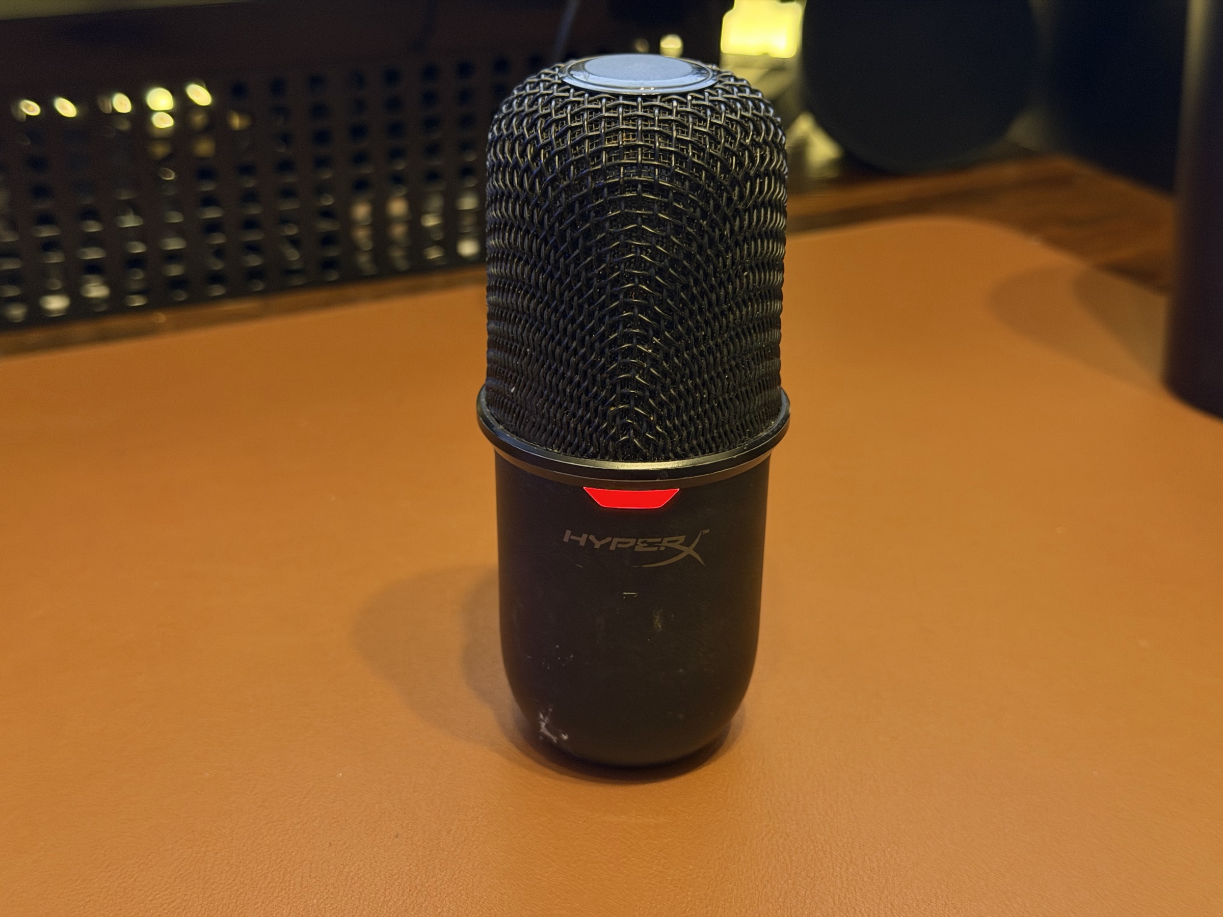 The SoloCast standing on my desk mat